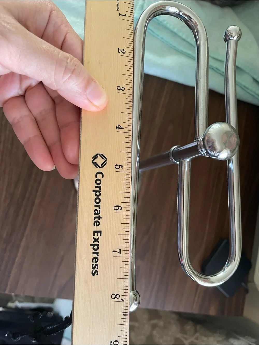 Chrome Double Arm‎ Towel Stand - Polished Silver